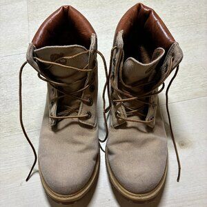 Timberland Women's 6-Inch Premium Canvas Boots A149X Tan Waxed US 7.5